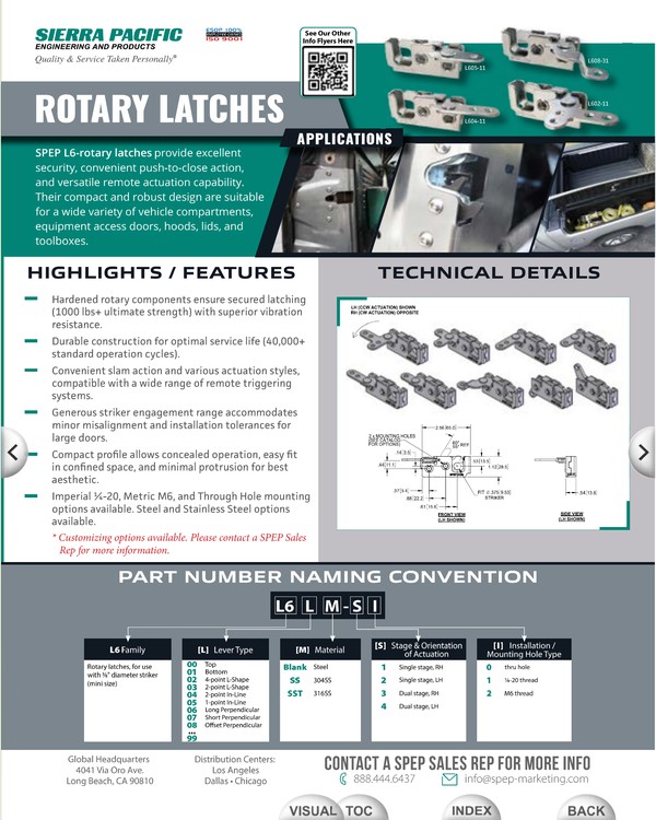 L6 Series Rotary Latches brochure