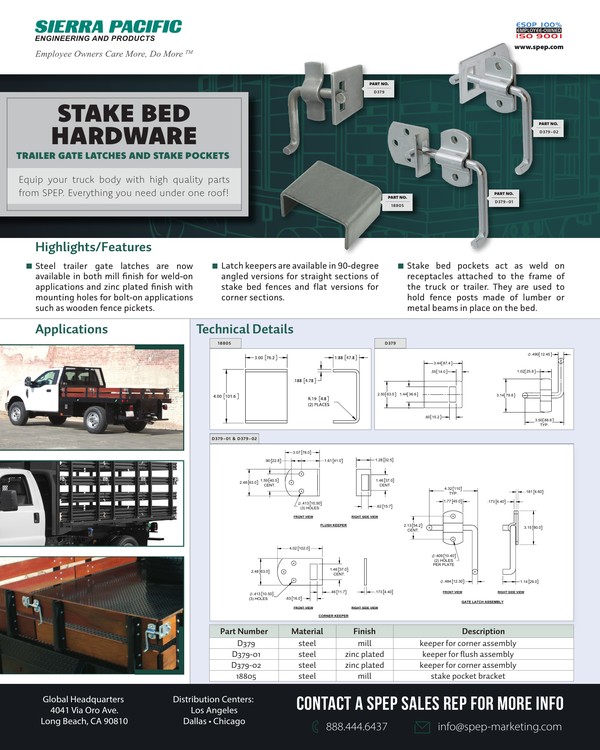 Stake Bed Hardware brochure